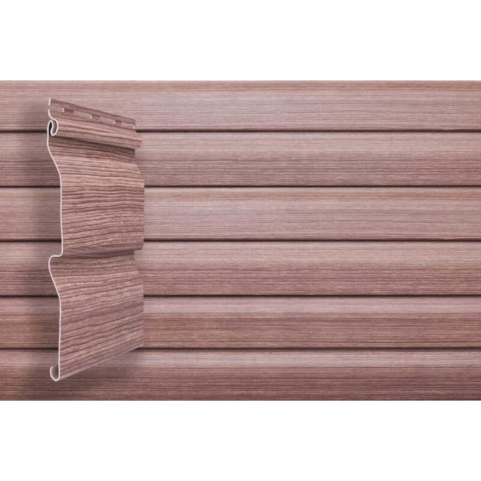 Виниловый сайдинг трехслойный Grand Line Корабельная доска Слим Tundra Рябина 3.00