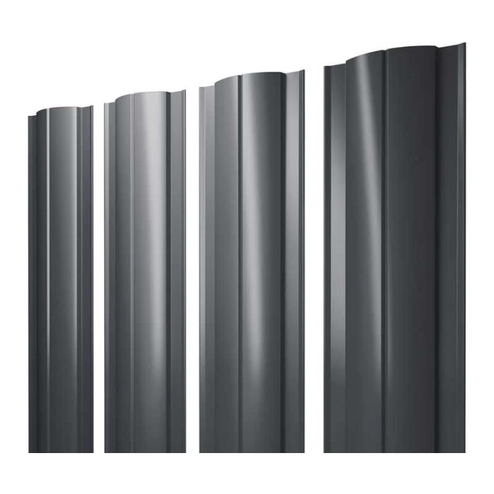 Штакетник Круглый Grand Line 0,45 Drap RAL 7024 Мокрый Асфальт