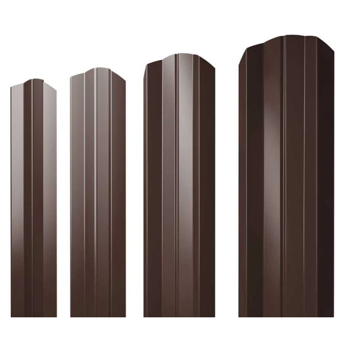 Штакетник М-образный А фигурный Grand Line 0,45 Полиэстер RAL 8017 Шоколад